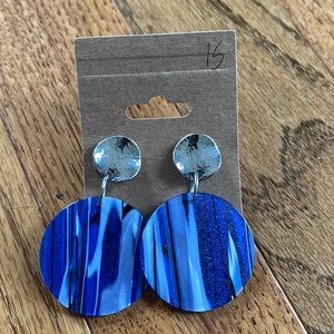 Blue abstract earrings